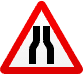 Дорожный знак - сужение дороги