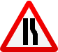 Дорожный знак - сужение дороги