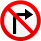 Дорожный знак - Поворот направо запрещен