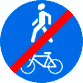 Дорожный знак - Конец пешеходной и велосипедной дорожки с совмещенным движением (конец велопешеходной дорожки с совмещенным движением)