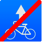 Дорожный знак - Конец полосы для велосипедистов