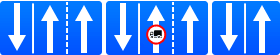 Дорожный знак - Направления движения по полосам