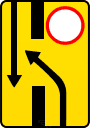 Дорожный знак - Предварительный указатель перестроения на другую проезжую часть